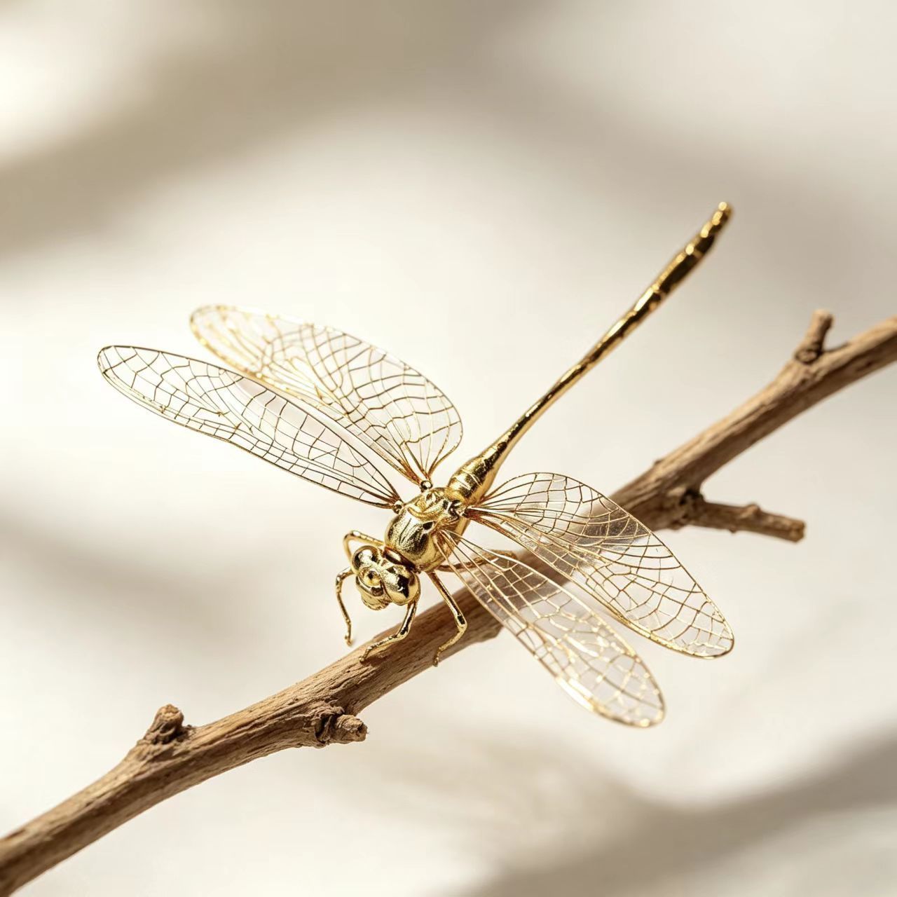 Office Furniture Hon - Vintage Brass Dragonfly Figurine - Antique-Style
