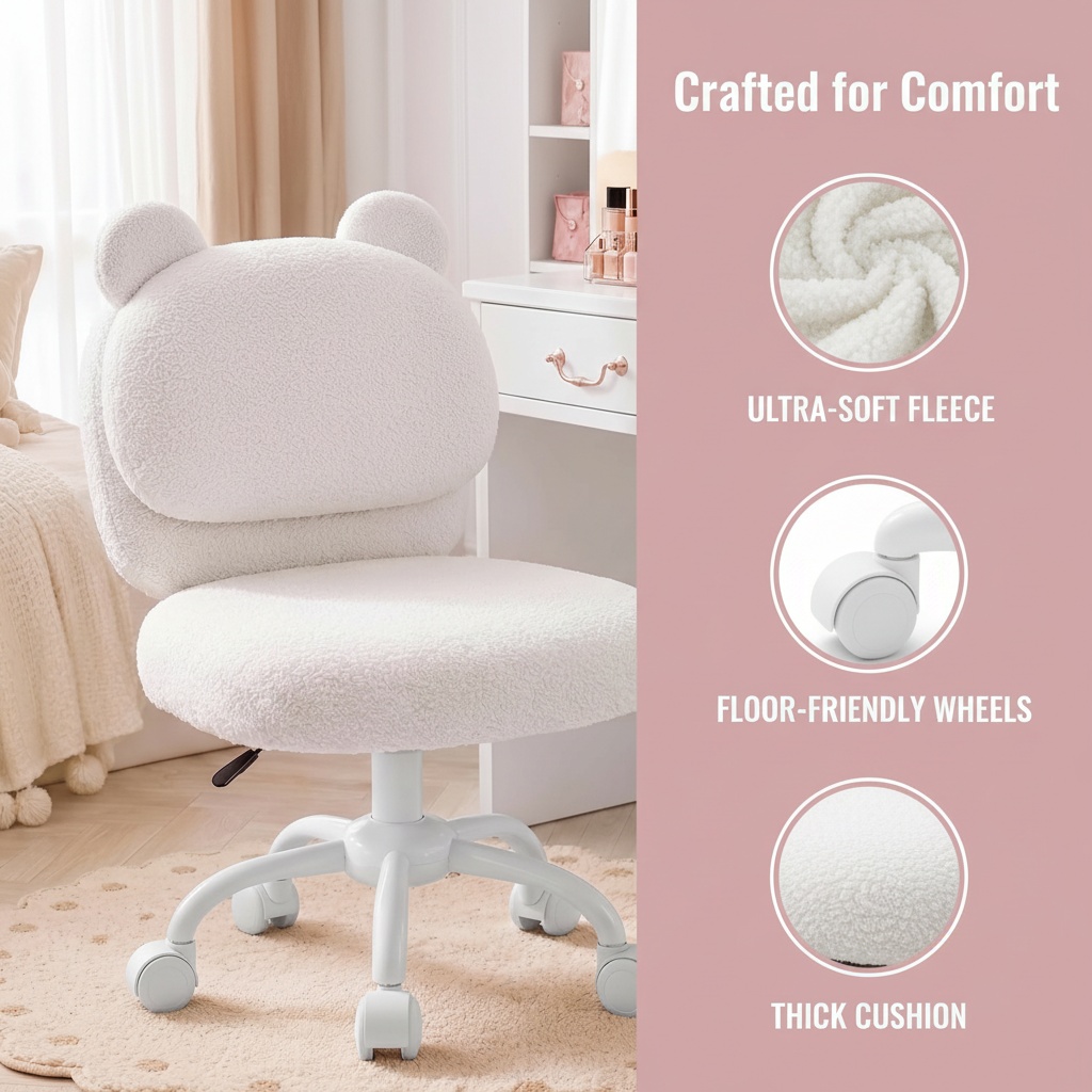 Vanity Chair, Cute Desk Chair, - Office Furniture Hon 评论和价格