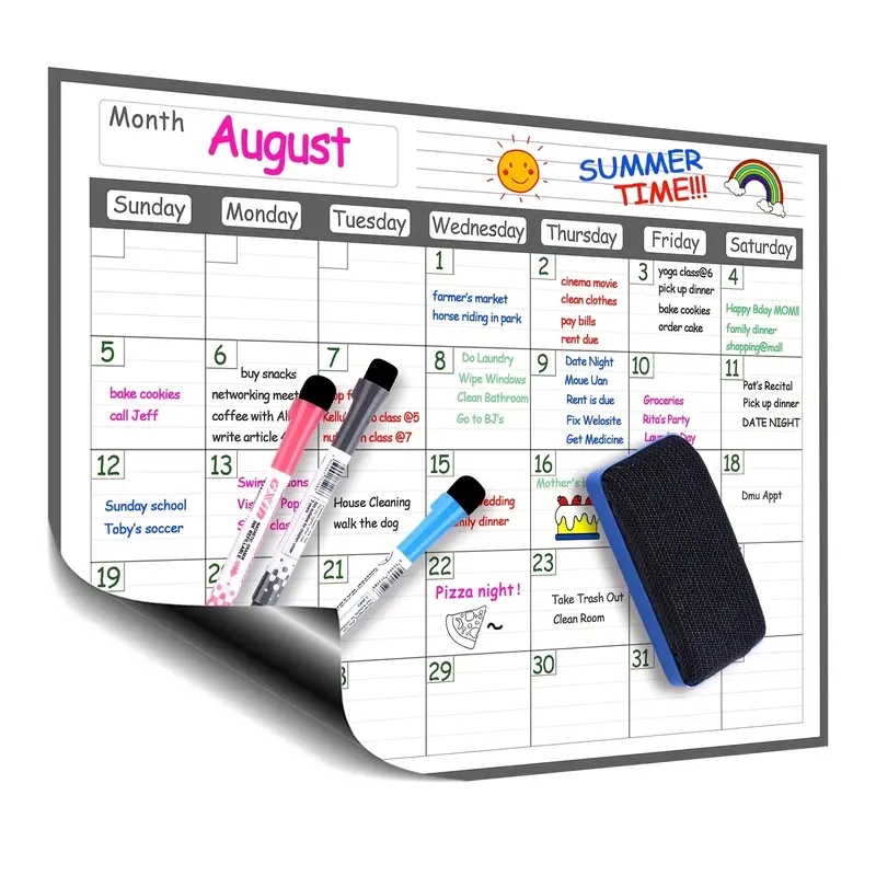 1 Set Magnetic Refrigerator Dr - Magnetic Whiteboard Calendar 评论和价格