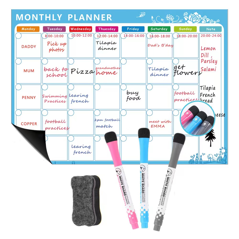 1 Set Magnetic Refrigerator Dr - Magnetic Whiteboard Calendar 评论和价格