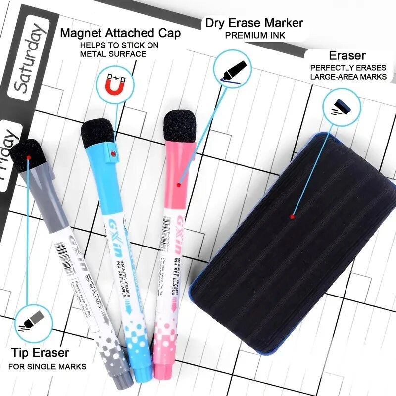 1 Set Magnetic Refrigerator Dr - Magnetic Whiteboard Calendar 评论和价格