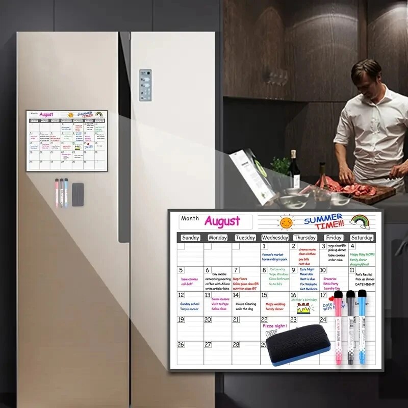 1 Set Magnetic Refrigerator Dr - Magnetic Whiteboard Calendar 评论和价格