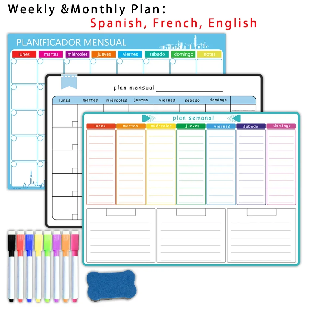 A3 Size Magnetic Weekly &month - Magnetic Whiteboard Calendar 评论和价格