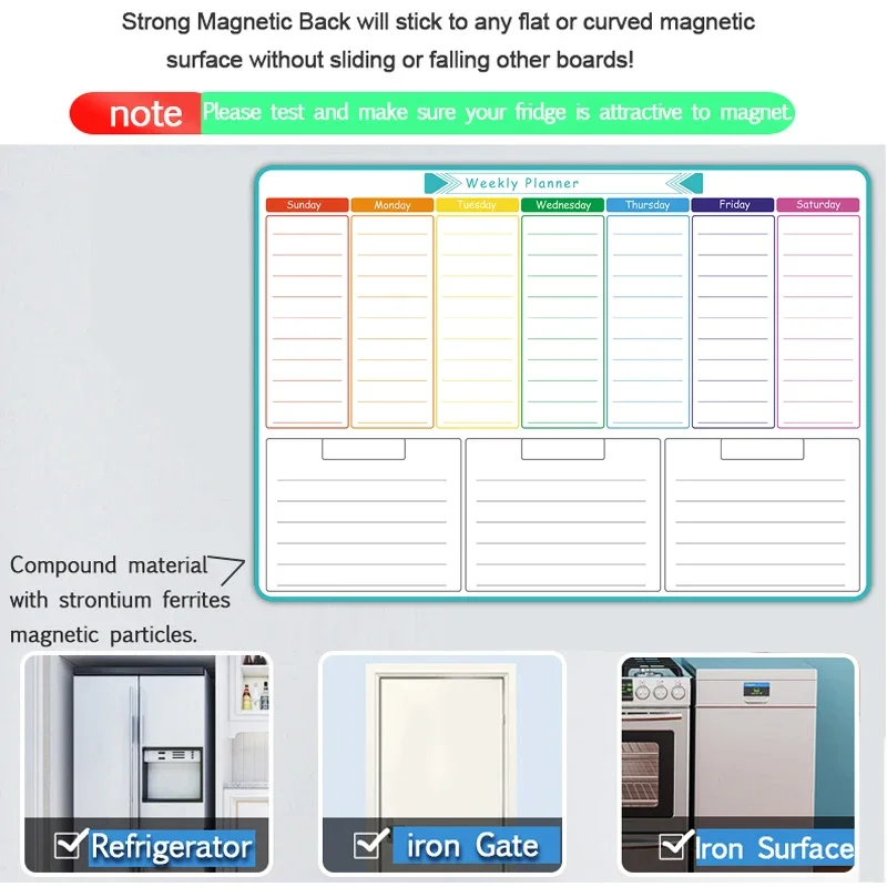 A3 Size Magnetic Weekly &month - Magnetic Whiteboard Calendar 评论和价格