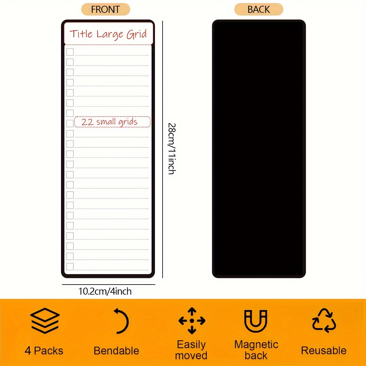 4pcs Magnetic Dry Erase List B - Magnetic Whiteboard Calendar 评论和价格
