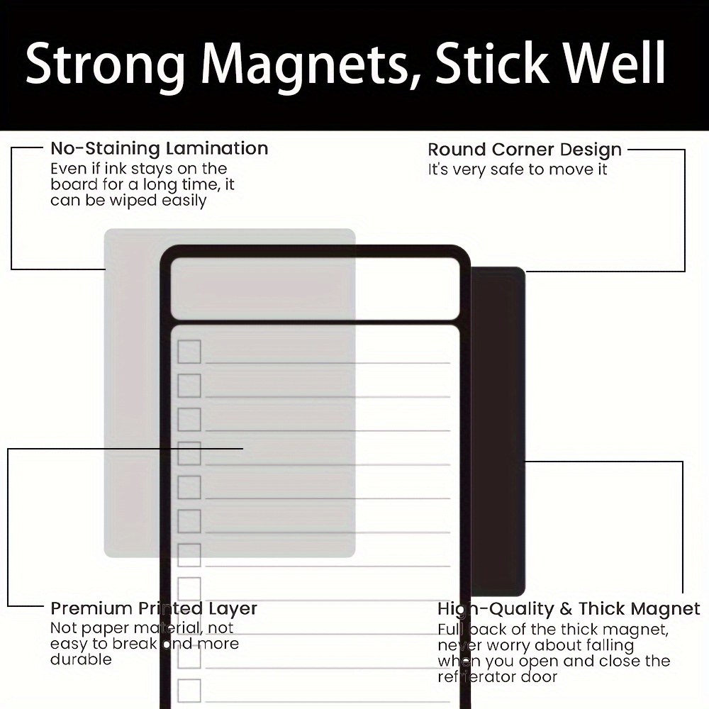 4pcs Magnetic Dry Erase List B - Magnetic Whiteboard Calendar 评论和价格